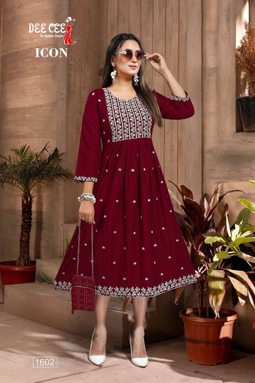 Deecee Icon Rayon Printed Regular Wear Designer Kurti Collection